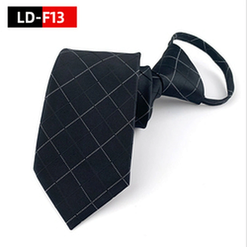 Wholesale Zipper Tie Plastic Classic Popular Plain Zipper Necktie Jacquard Lazy Tie Boys Zipper Ties For Men