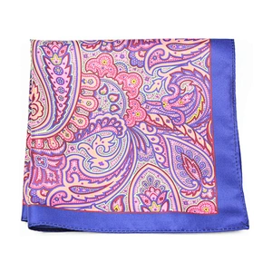 Colors Paisley Pocketsquare Brand Pocket Squares Fashion Paisley Colors Digital Printing Handkerchief for Suit Pocket 100% Silk