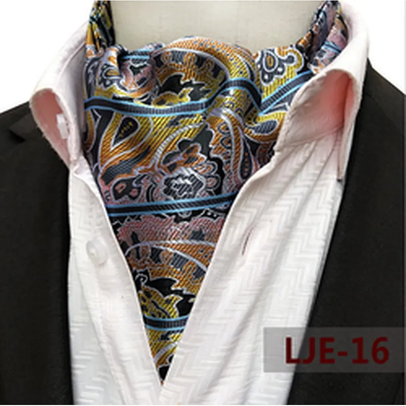 Casual Cravate Homme Classic Paisley Folard Mens Ascot Polyester Jacquard Woven Ties For Men Italian