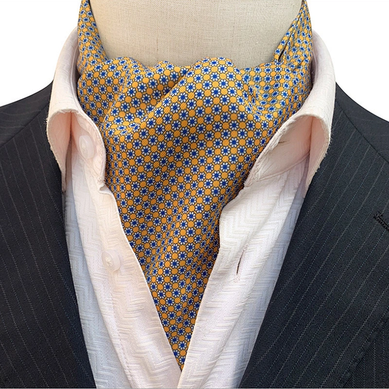 Casual Grid Folard Mens Ascot Jacquard Woven Ties For Men Italian Classic Paisley Cravate Homme