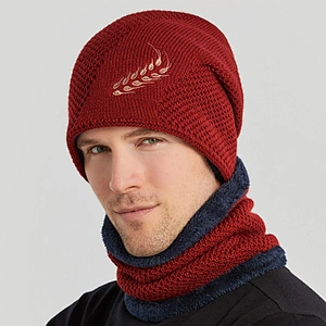 2021 fashion wholesale custom men ladies jacquard knitted winter hat and scarf set