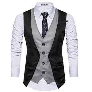 Formal Men Vest Waistcoat Single Breasted Custom Suit Vest Men Cotton Casual Navy Chalecos Hombre