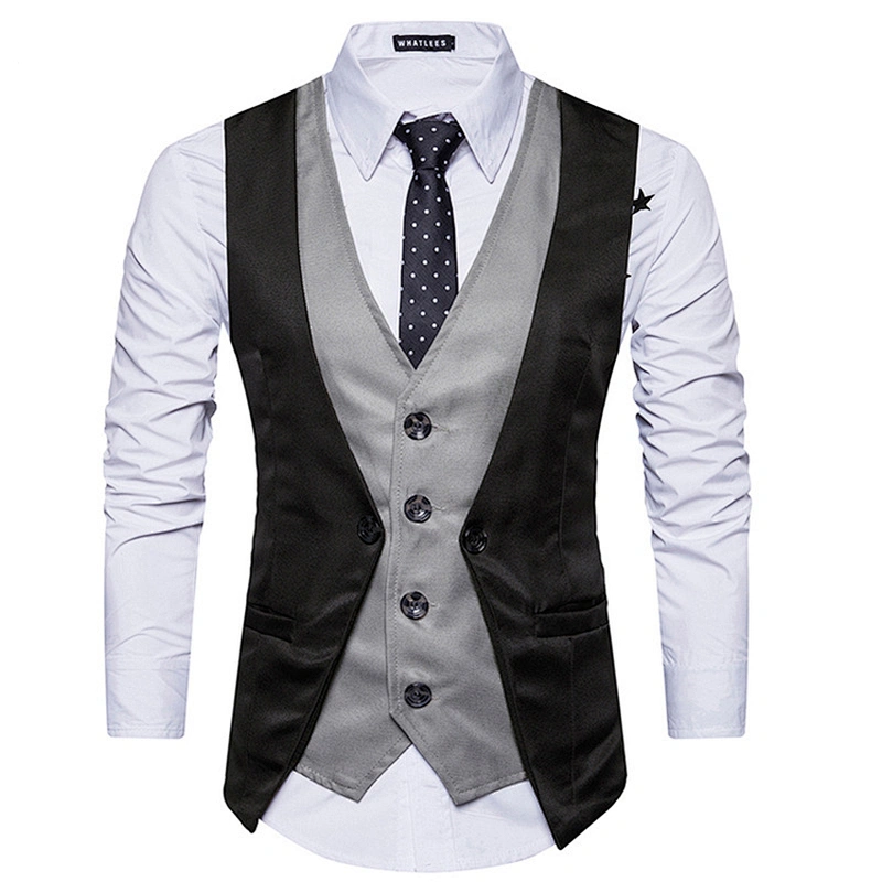 Formal Men Vest Waistcoat Single Breasted Custom Suit Vest Men Cotton Casual Navy Chalecos Hombre