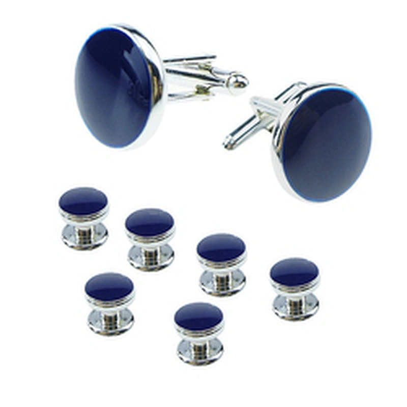 Custom Cufflinks Men Luxury Cufflink Button Sublimation 8 pcs Cuff Links and studs Set