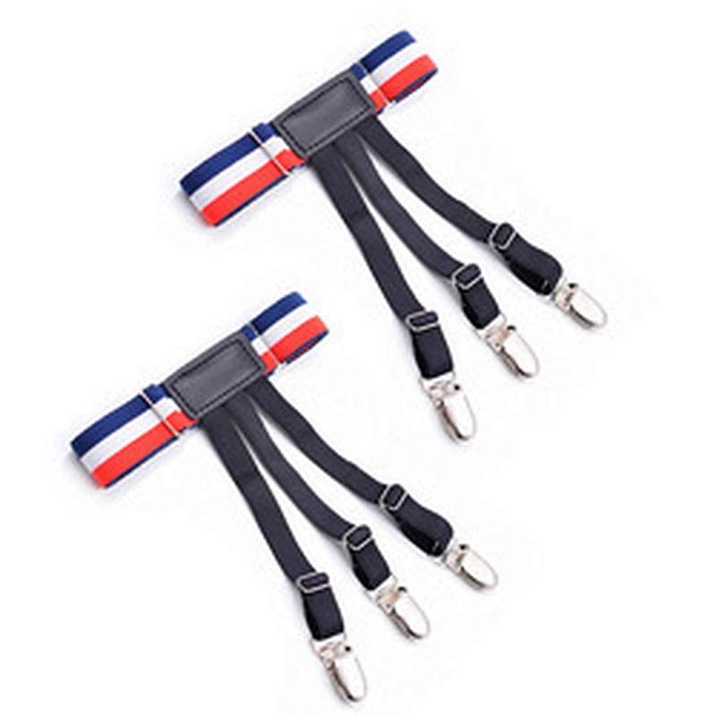 Wholesale Mens Shirt Holder Straps Adjustable Elastic Shirts Garters with Non-slip Locking Clamps