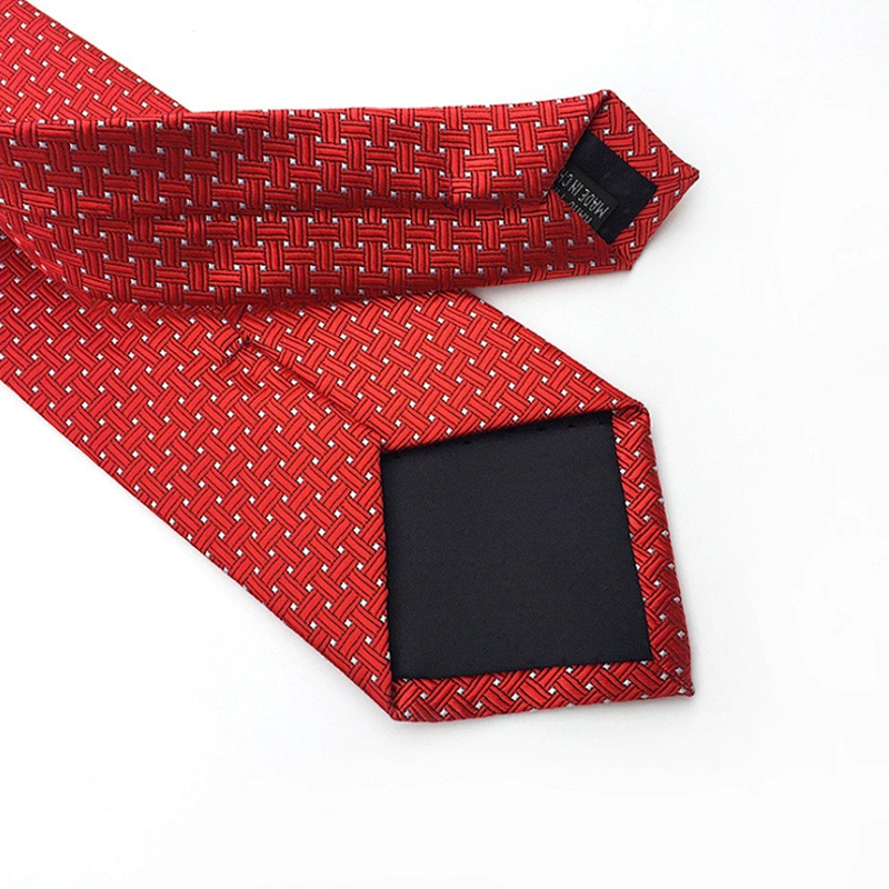 Polyester Woven Corbatas Hombres Classic Checked Plain Neck Ties For Men Luxury Ties Men Custom Logo