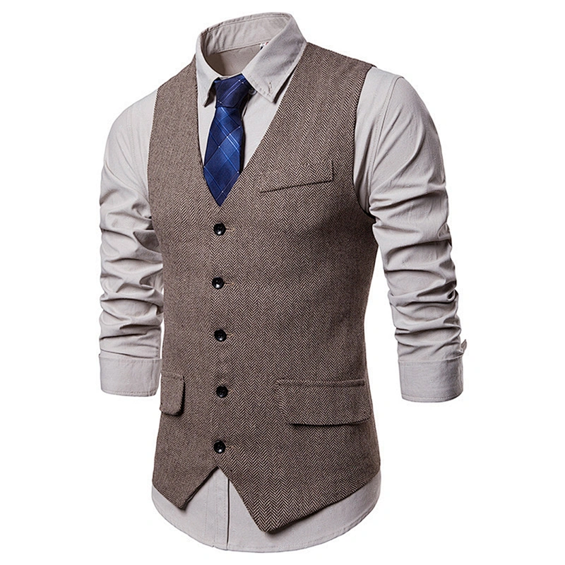 Smart Casual Black Suit Vest Men Single Breasted Chalecos Hombre Formal Solid Men Vest Waistcoat