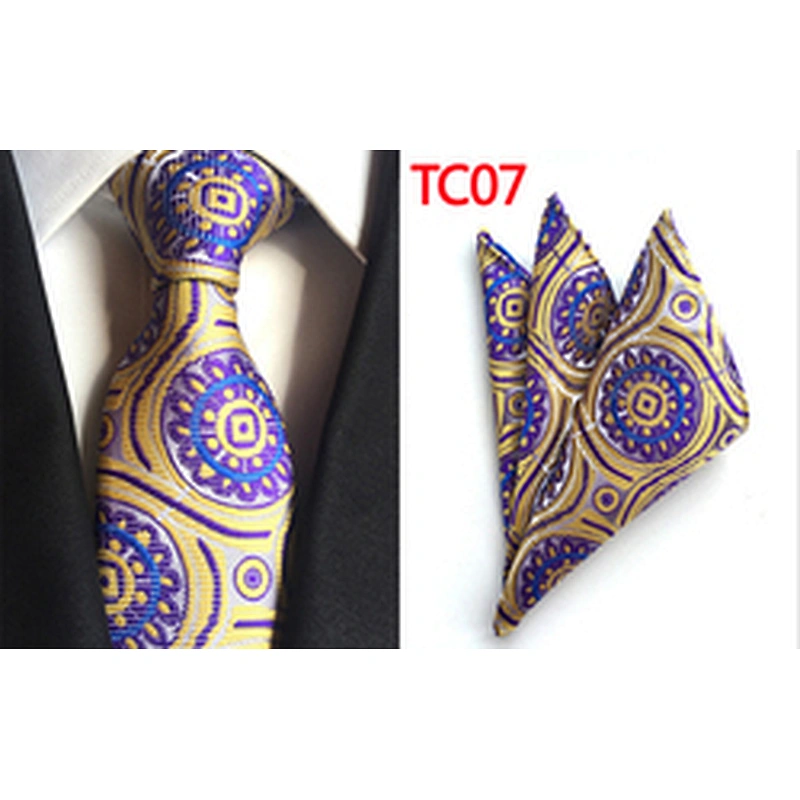 Fashionl Paisley Neckties with Pocket Square Custom Ensemble Cravate Mouchoirs Wholesale Men Ties and Hanky Set