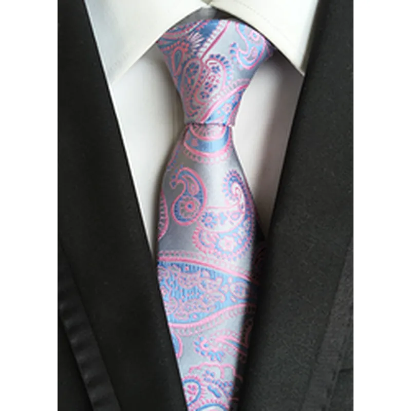 Custom Neckties Men Luxury Jacquard Cravate Homme Polyester Paisley Silk Ties