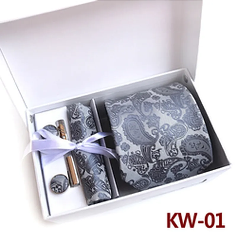 Custom Tie Pocket Square and Cufflink Set Paisley Neckties With Pocket Squares Casual Men Ties and Hanky Set