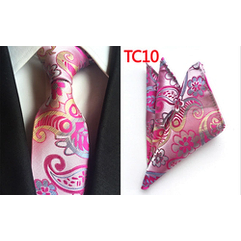 Custom Men Ties and Hanky Set Casual Paisley Neckties with Pocket Square Geometry Ensemble Cravate Mouchoirs