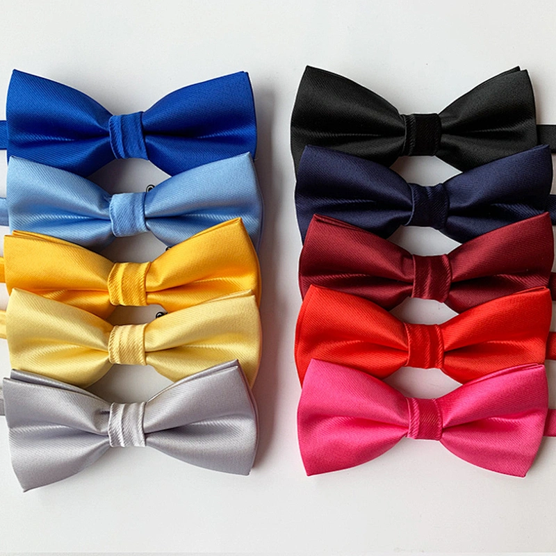 2021 Bow Ties for Men Handmade Party Self Tie Bowties Classic Solid Noeud Papillon Slim Wedding Kids Bow Tie with Box