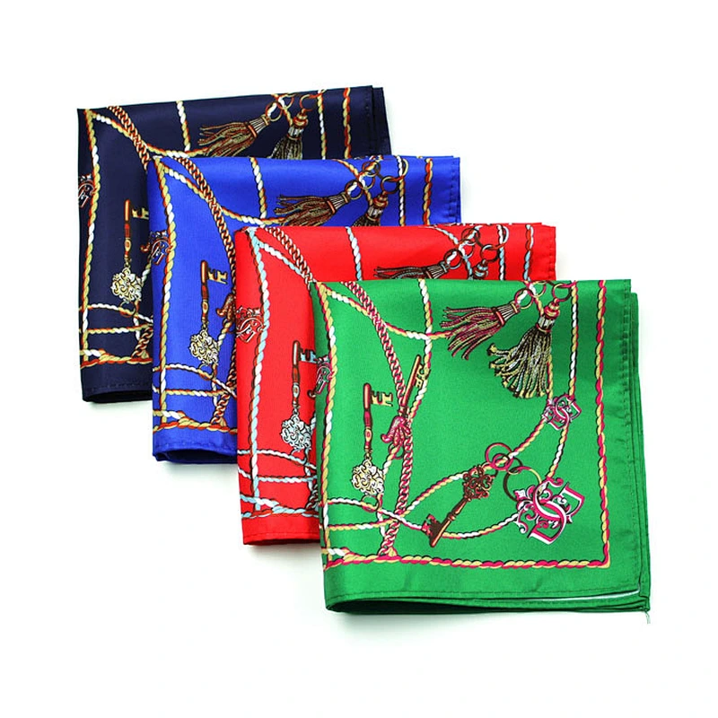 100% silk pocket square with logo design handkerchief, cartoon handkerchief, monogram handkerchief