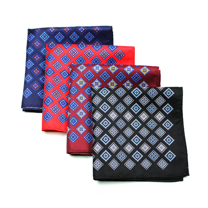 wholesale high quality Digital printed 100% silk pocket squares