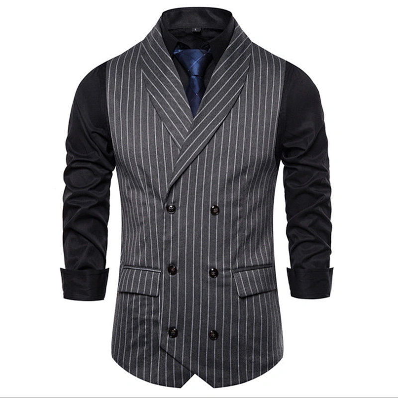 Formal Men's Vests & Waistcoats Suits Smart Casual Cotton Chalecos Hombre Striped Men's Innerwear Vest