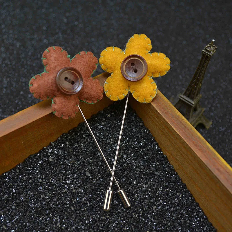 new button flower lapel pin for men