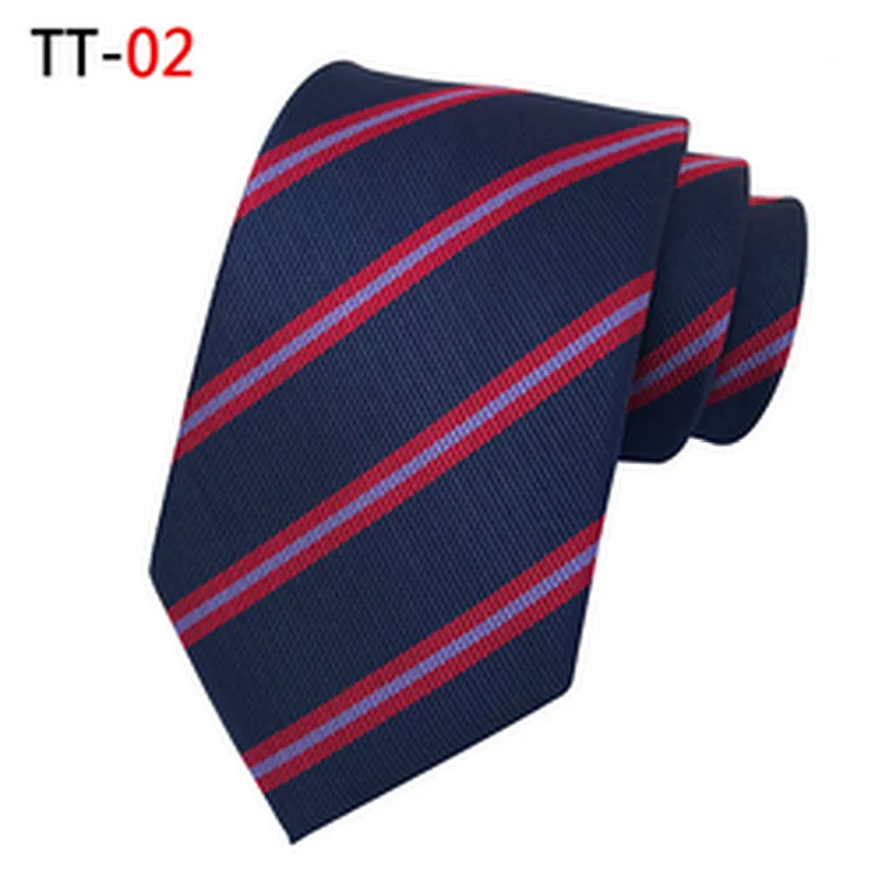 Casual Corbatas Hombres Striped Neck Ties For Men Polyester Woven Necktie Set Gift Box Custom Logo