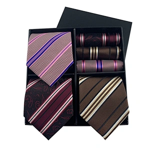 Casual Mens Ties and Pocket Square Set 2021 Regular Men Ties and Hanky Set Custom Men Necktie Set Gift Box