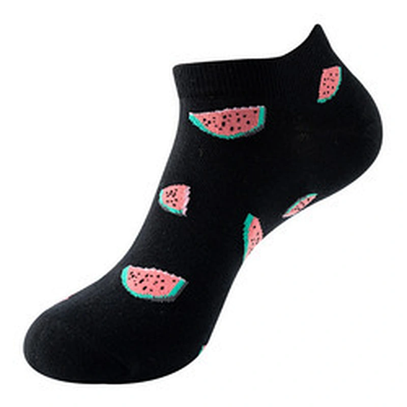 Unisex funny fashion ankle socks Low Cut Breathable Invisible Fruit Pattern Boat Ankle High Quality Socks