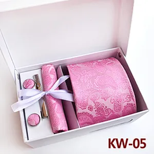 Paisley Neckties With Pocket Squares Custom Men Ties and Hanky Set Fashion Tie Pocket Square and Cufflink Set Gift Box