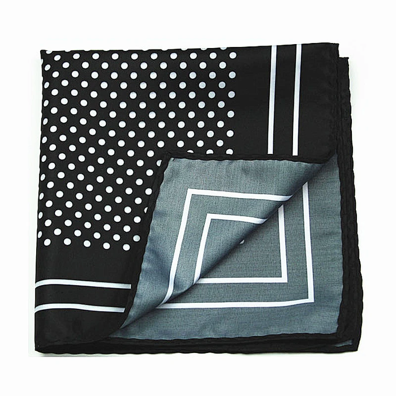 Check Pattern Hanky Machine Hemming Men's Pocket Square Wholesale Anchor Cotton Handkerchief 100% Silk Men Custom Logo