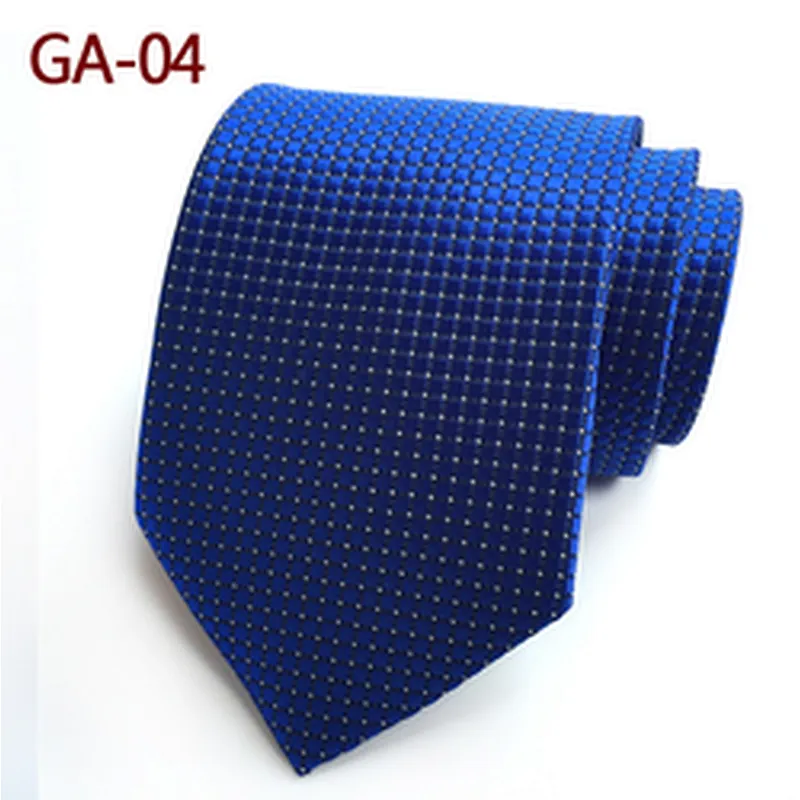 Luxury Ties Men Custom Logo Polyester Woven Corbatas Hombres Classic Checked Plain Neck Ties For Men