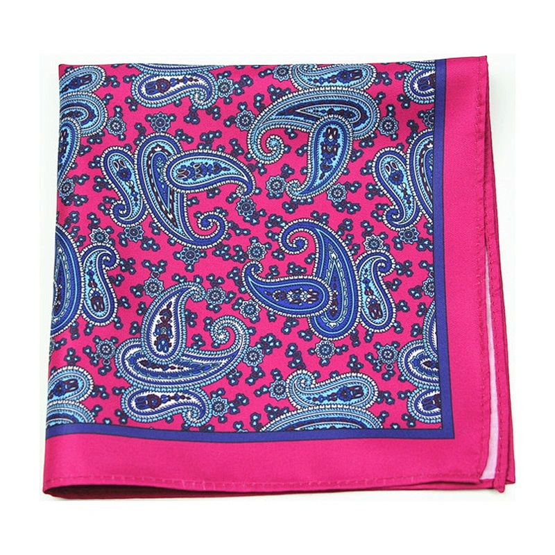 BEST SELLER Colorful Pocket Square Fancy Handkerchiefs for Father and Son 100% Silk Men Custom Logo Printed