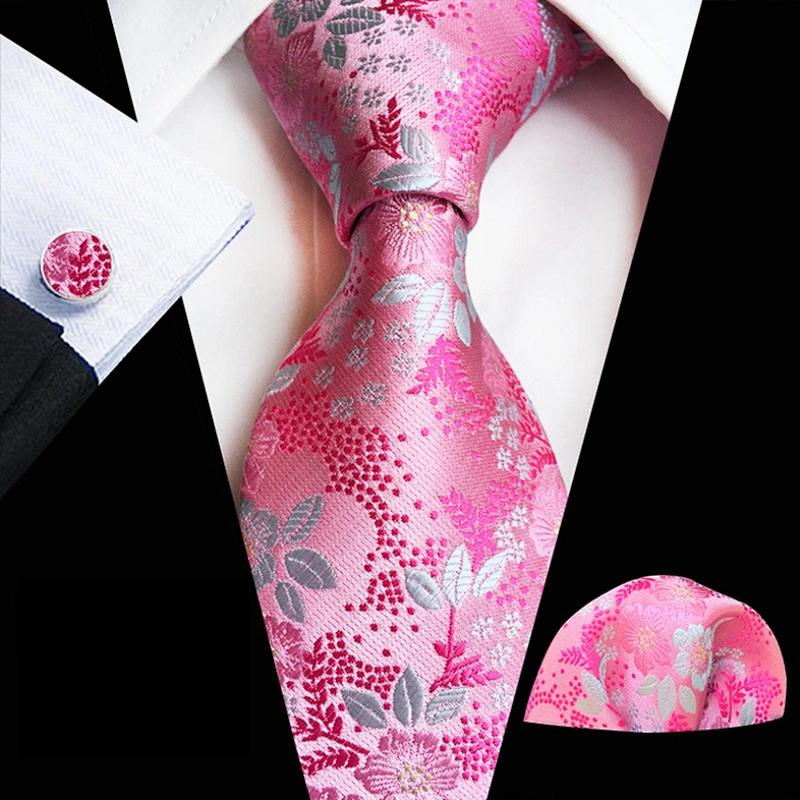 Fashion Ties For Men Italian Wholesale Men Ties And Hanky Cufflinks Set Luxury Neckties With Pocket Squares