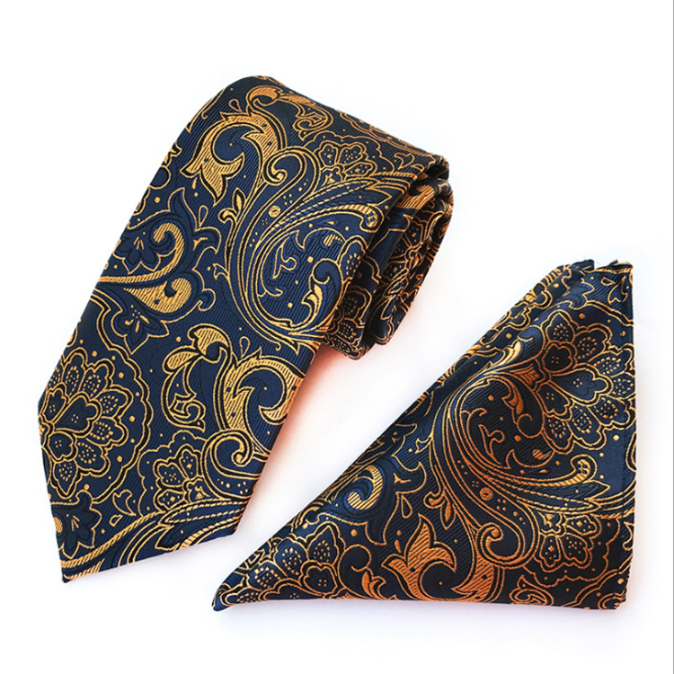 Fashion Mens Polyester Tie and Pocket Square Set