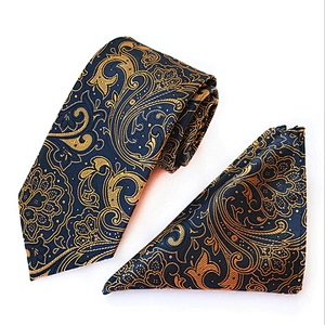 Fashion Mens Polyester Tie and Pocket Square Set