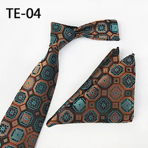 Fashion Men Ties and Hanky Set Custom Paisley Neckties with Pocket Square Casual Ensemble Cravate Mouchoirs