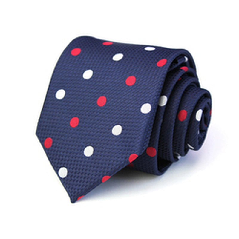 Business Casual Gravata Woven Jacquard Polyester Ties For Men Italian Custom Neck Tie