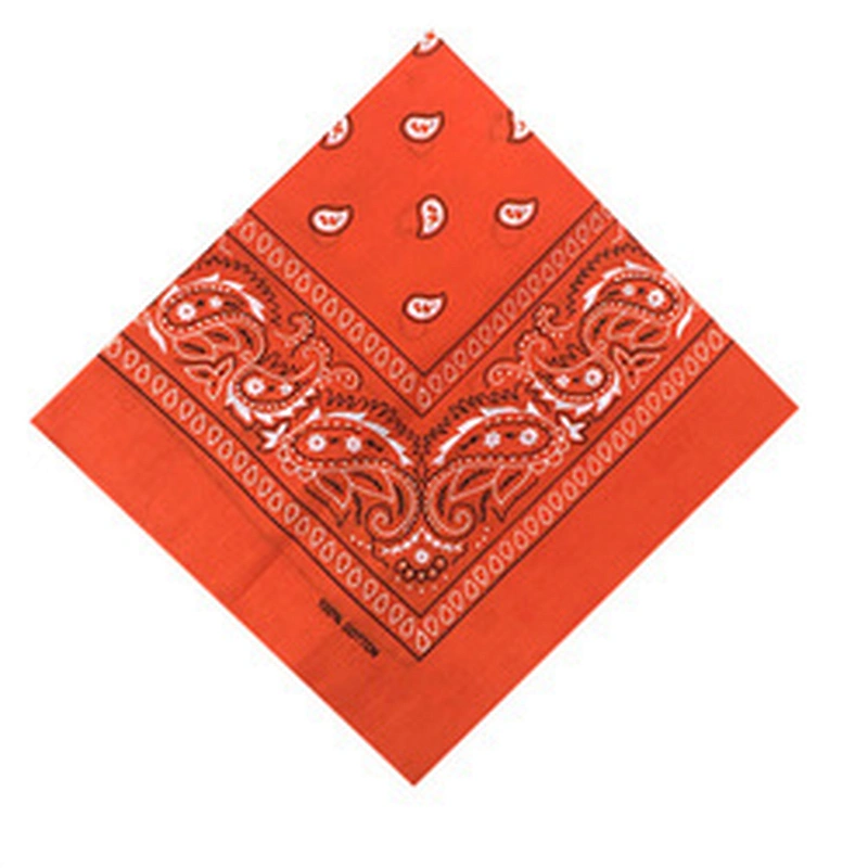 Wholesale Low Moq Fashion 100% Cotton Reusable Bandanas Custom Logo Silk Screen Printed Sport Headwear Soft Square Bandana Scarf