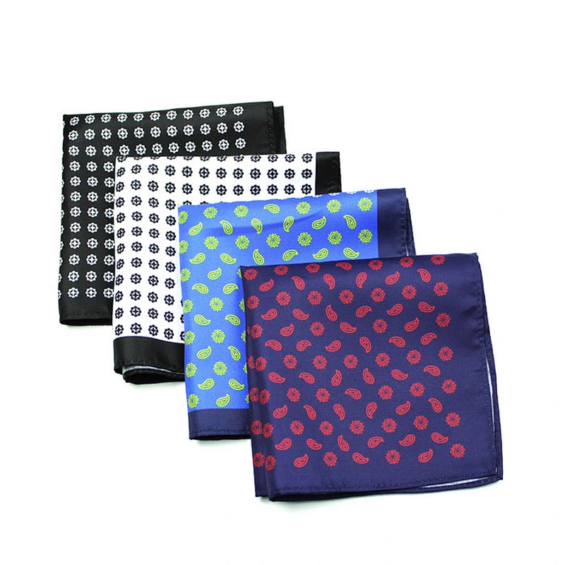 Latest Design Pocket Squares Pocket Square Men 100% Polyester Custom Logo Accept Custom Printed Woven