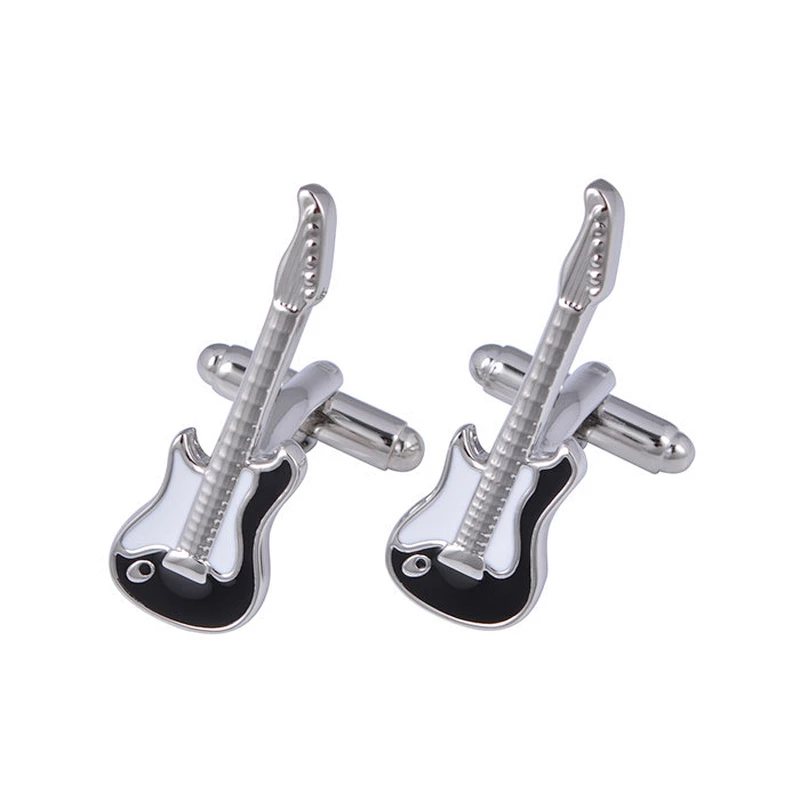 Black Cufflinks Stainless Steel for Men Cuff Links or Tie Clips Steel Plating