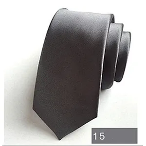 Wholesale Classic Slim Popular Plain Ties Men Custom Logo Polyester Woven Solid Necktie Gift