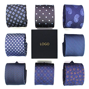 Custom Tie Luxury Mens Neck Tie Set Corbatas Por Mayoreo Paisley Polyester Ties For Men Italian