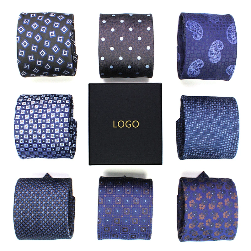 Custom Tie Luxury Mens Neck Tie Set Corbatas Por Mayoreo Paisley Polyester Ties For Men Italian