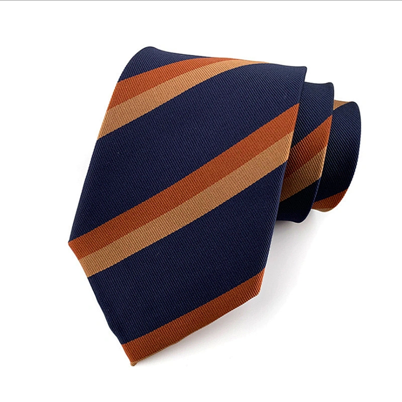 Classic Striped Neck Ties For Men Luxury Jacquard Corbatas Hombres Polyester Woven Necktie Set Gift Box Custom Logo