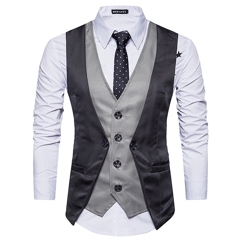 Formal Men Vest Waistcoat Single Breasted Custom Suit Vest Men Cotton Casual Navy Chalecos Hombre