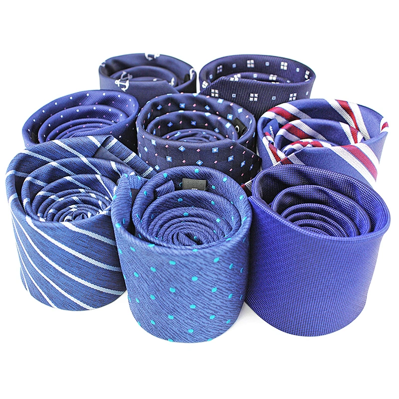 Custom Navy Blue Silk Neckties Set Popular Plain Gravata Masculina Striped Mens Ties Silk Box Set
