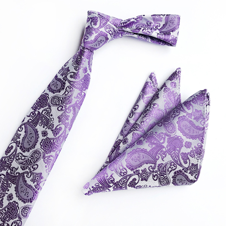Custom Men Ties and Hanky Set Casual Paisley Neckties with Pocket Square Wholesale Ensemble Cravate Mouchoirs