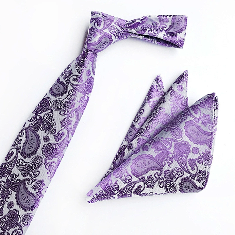 Custom Men Ties and Hanky Set Casual Paisley Neckties with Pocket Square Wholesale Ensemble Cravate Mouchoirs