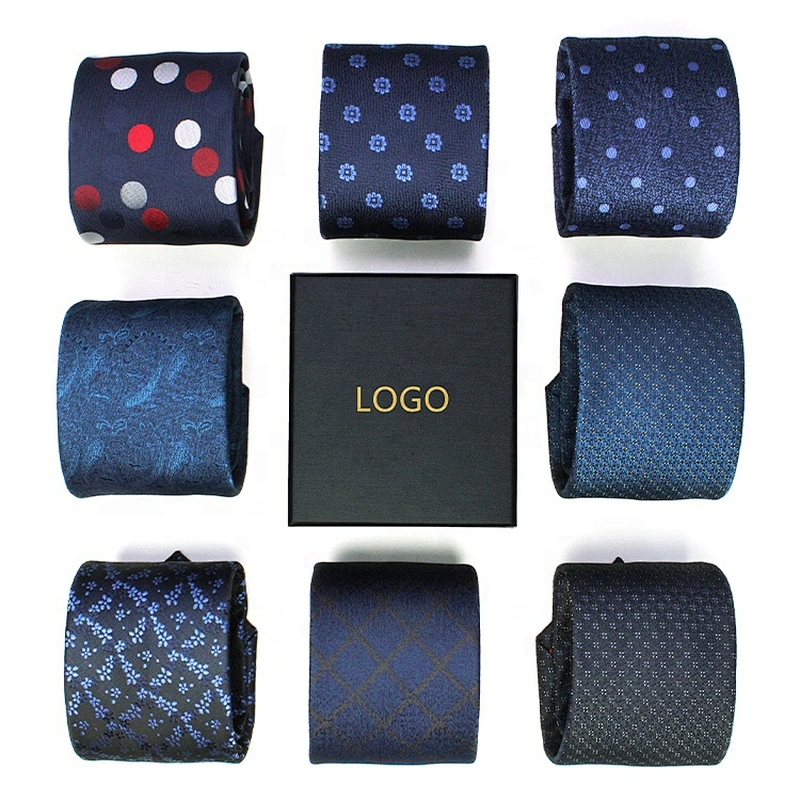 wholesale high quality jacquard striped silk polyester neck ties for men