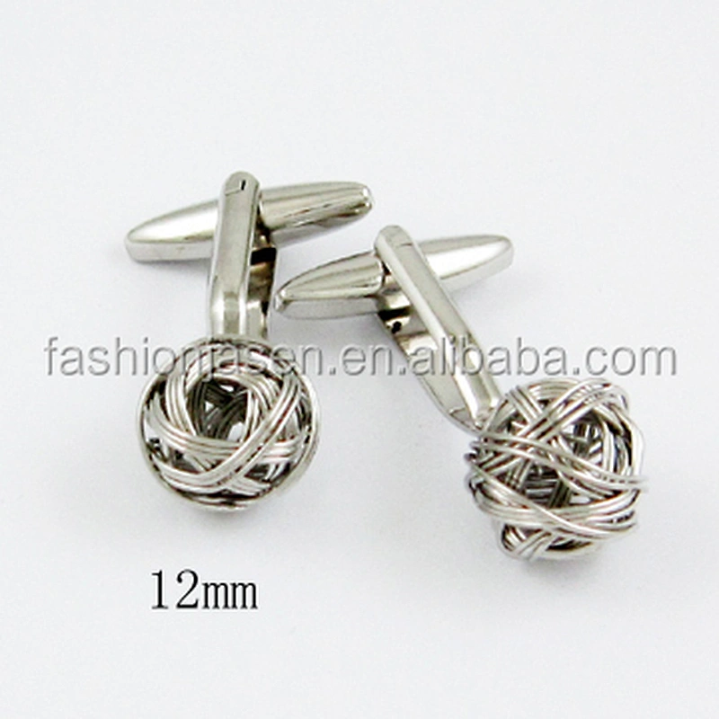 knot cufflinks with white steel,custom cufflink