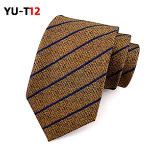 Classic Striped Neck Ties For Men Luxury Jacquard Corbatas Hombres Polyester Woven Necktie Set Gift Box Custom Logo