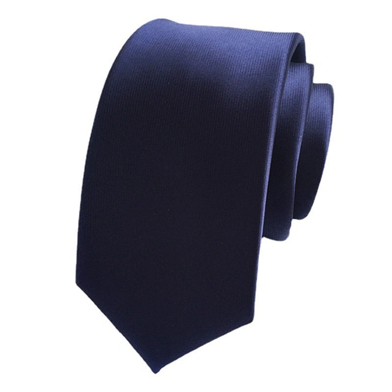 Wholesale Ties Men Custom Logo Classic Plain Slim Polyester Woven Solid color Necktie