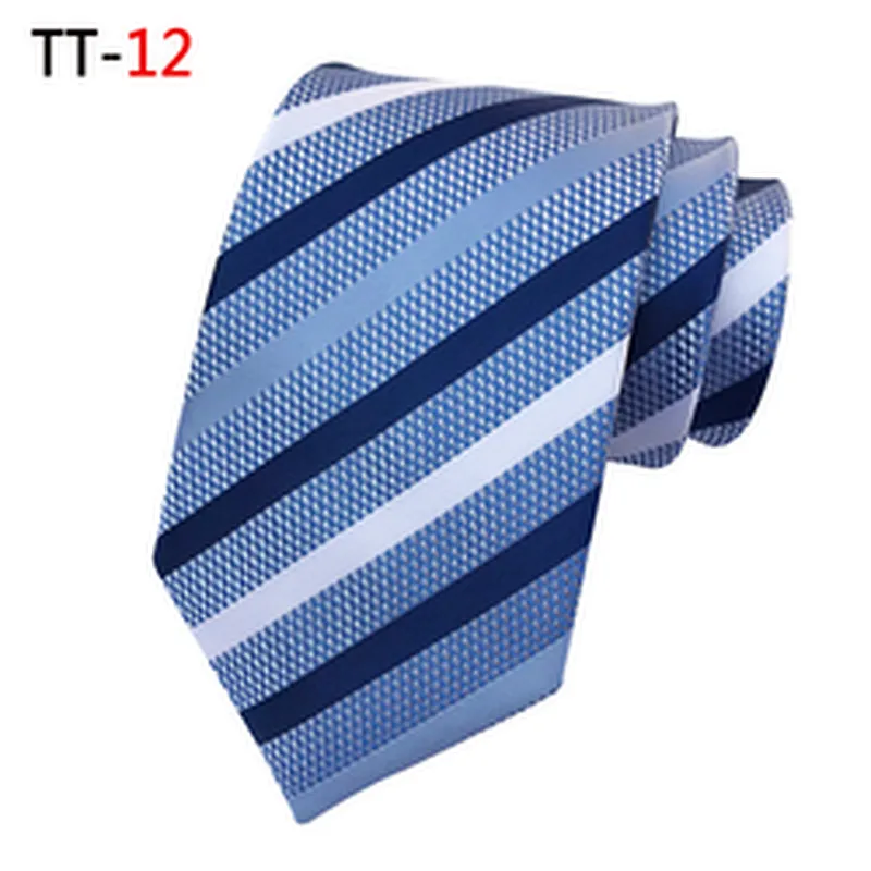 Casual Corbatas Hombres Striped Neck Ties For Men Polyester Woven Necktie Set Gift Box Custom Logo