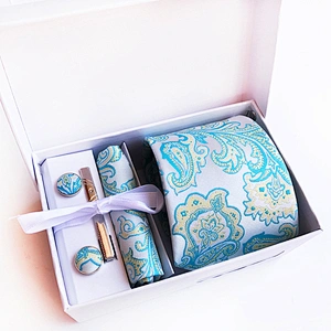Paisley Neckties With Pocket Squares Casual Men Ties and Hanky Set Custom Tie Pocket Square and Cufflink Set