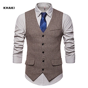 Smart Casual Black Suit Vest Men Single Breasted Chalecos Hombre Formal Solid Men Vest Waistcoat